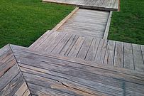 Terrasse aus Eichenschwellen