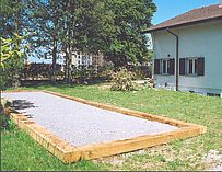 Bouleplatz aus Eichenschwellen